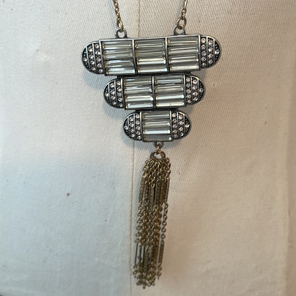 Two Strand Adjustable Necklace With Beautiful Set… - image 2